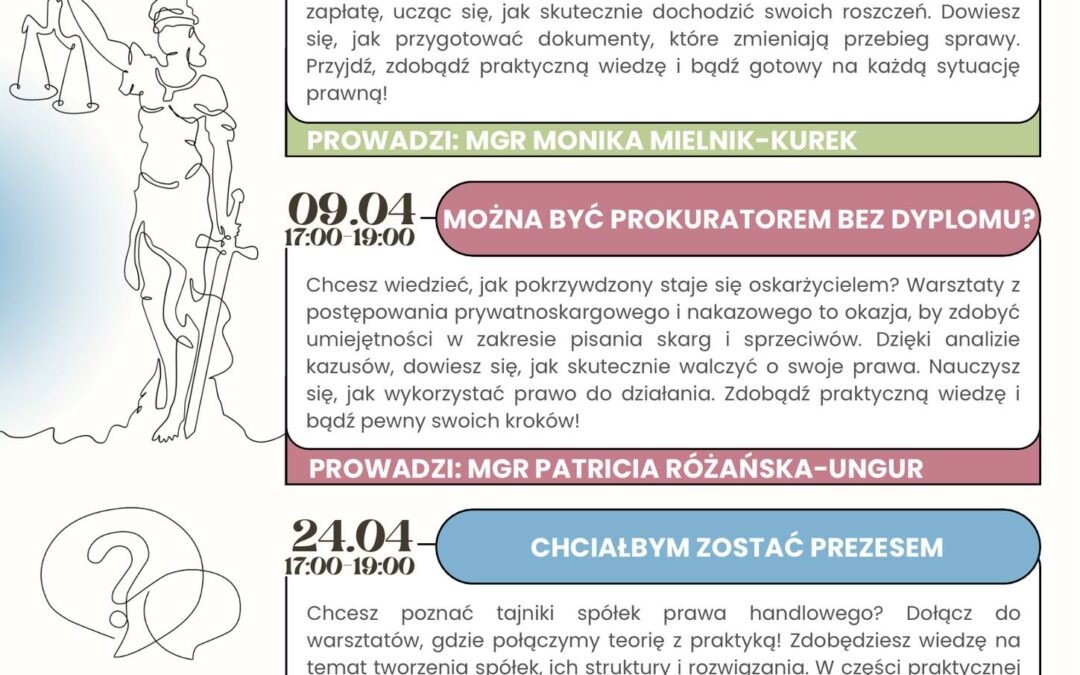 „Prawo w praktyce” – cykl warsztatów dla przyszłych prawników